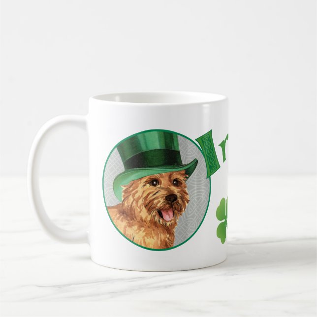 St. Patrick's Day Norwich Terrier Coffee Mug (Left)