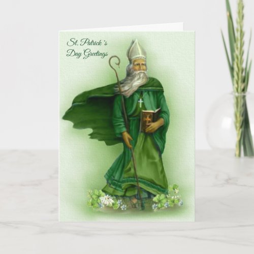 St Patricks Day Note Religious Shamrocks Card