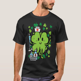 St Patricks Day Nurse Shamrock Saint Pattys Scrub T-Shirt