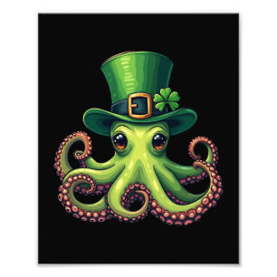 St Patricks Day Octopus Cute Saint Pattys Photo Print