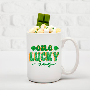 St. Patrick's Day One Lucky Boy Green Clover Coffee Mug