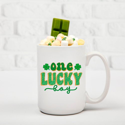 St Patricks Day One Lucky Boy Green Clover Coffee Mug
