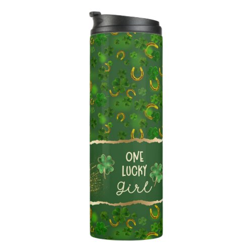 St Patricks Day One Lucky Girl Quote Tumbler