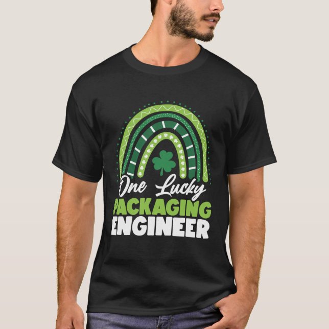 St Patricks Day One Lucky Packaging Engineer T-Shirt (Front)