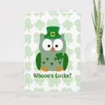 St. Patrick's Day Owl Greeting Card