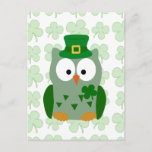 St. Patrick's Day Owl Postcard