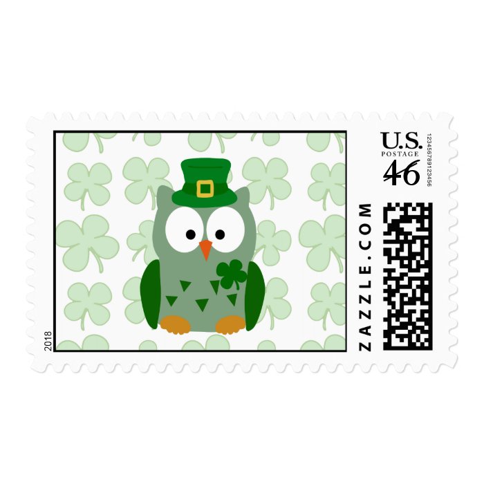 St. Patrick's Day Owl Stamps