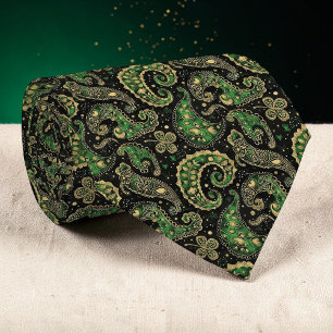 St. Patrick's Day Paisley Custom Necktie