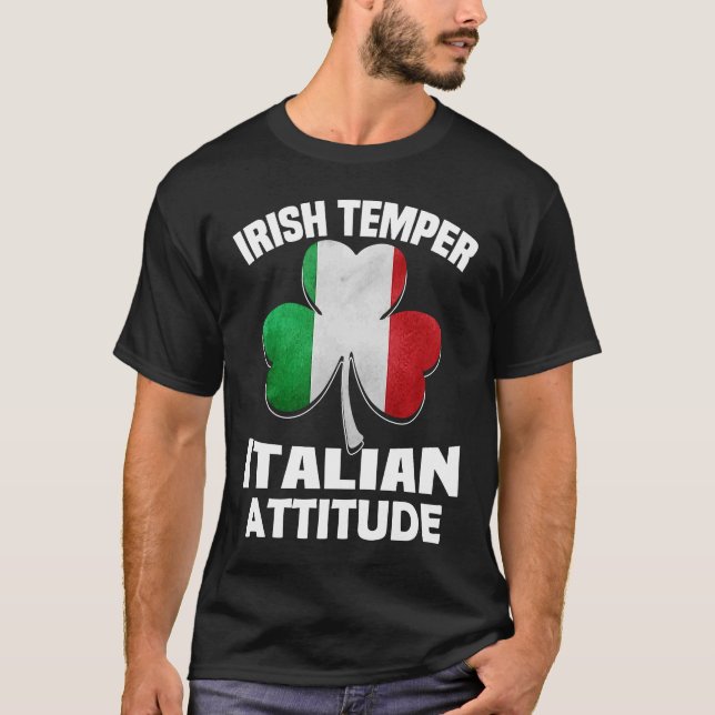 St Patrick's Day pajamas Irish Temper Italian Atti T-Shirt (Front)