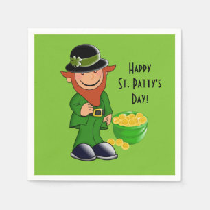 St. Patrick's Day Paper Napkin, Leprechaun Napkins