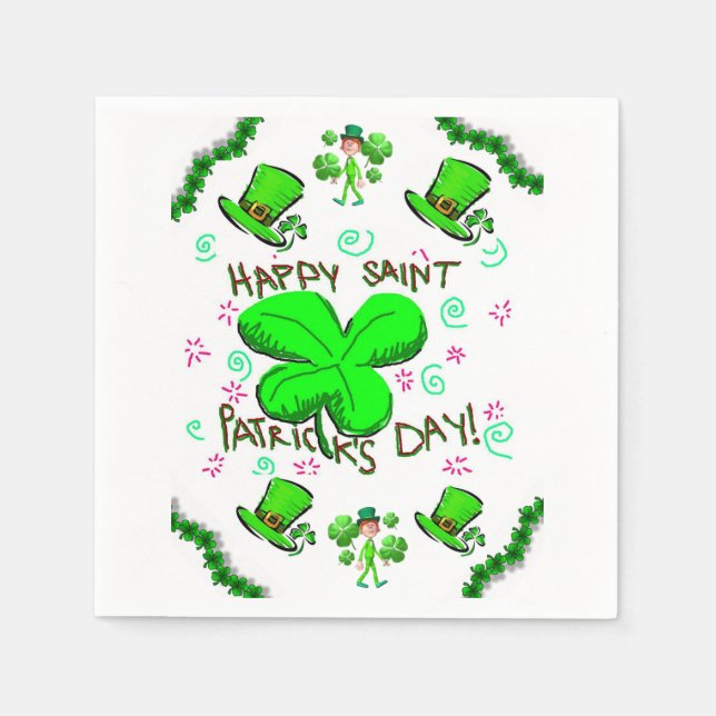 St. Patrick's Day Paper Napkins (Front)