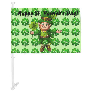 St. Patrick's Day Parade Car Flag Irish Green