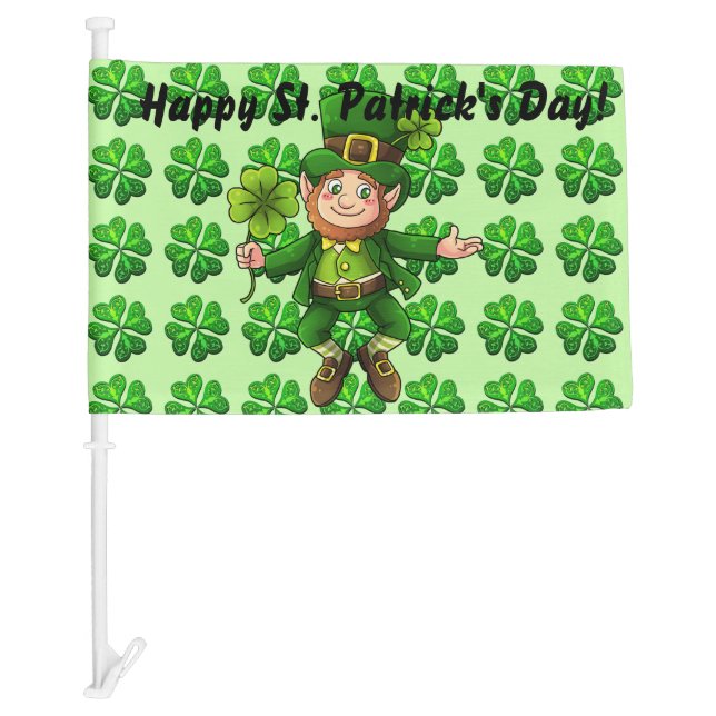 St. Patrick's Day Parade Car Flag Irish Green (Front)