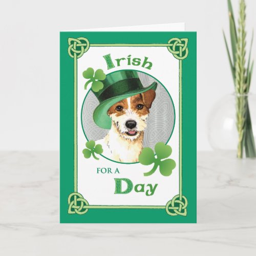 St Patricks Day Parson Russell Terrier Card