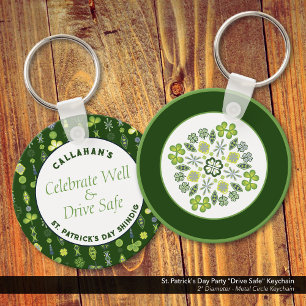 St. Patrick's Day Party "Drive Safe" Keychain
