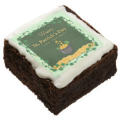 St Patrick's Day Party Favor Custom Name Brownie (Angled)