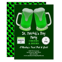 St Patrick's Day Party Green Frosty Cheers Invitation