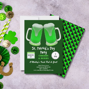 St Patrick's Day Party Green Frosty Cheers Invitation
