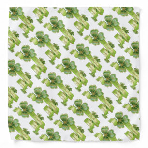 ST PATRICK'S DAY PARTY GREEN IRISH SHAMROCK STRIPE BANDANA