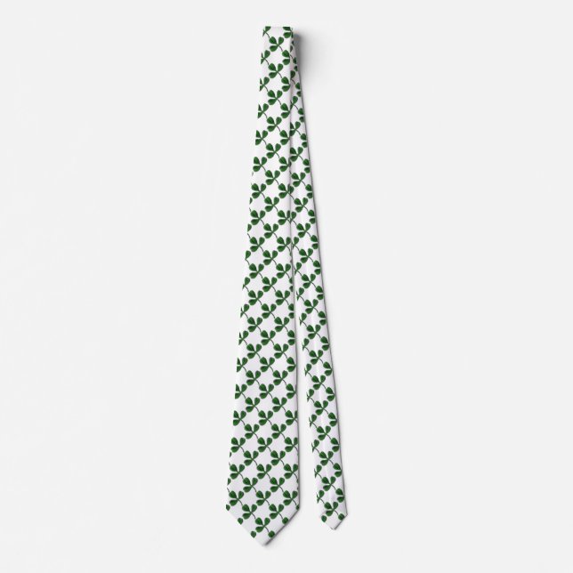 ST PATRICK'S DAY PARTY GREEN IRISH SHAMROCK TIE (Front)