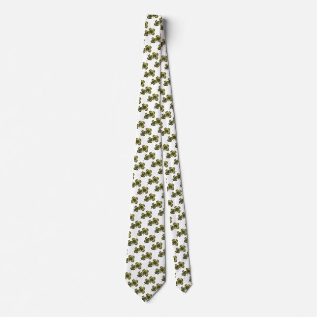 ST PATRICK'S DAY PARTY GREEN IRISH SHAMROCKS NECK TIE (Front)