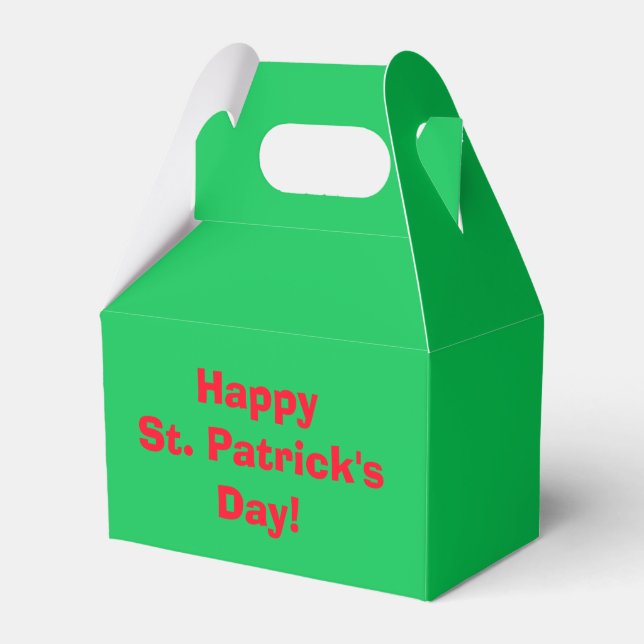St. Patrick's Day Party Green Red 4Polly Favor Boxes (Front Side)