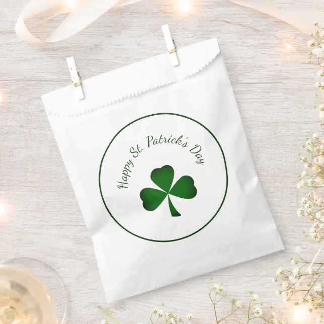 St. Patrick's Day Party Green Shamrock   Favor Bag (Clipped)
