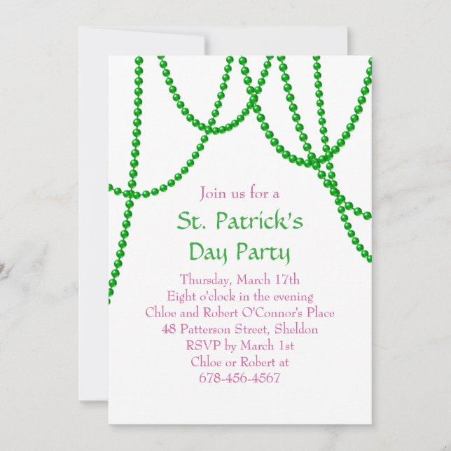 St. Patrick's Day Party Invitation (Front)