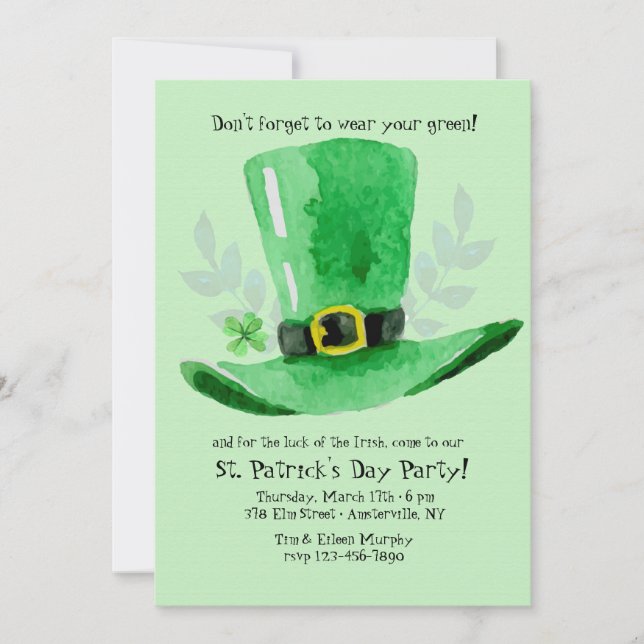 St. Patrick's Day Party Invitation (Front)