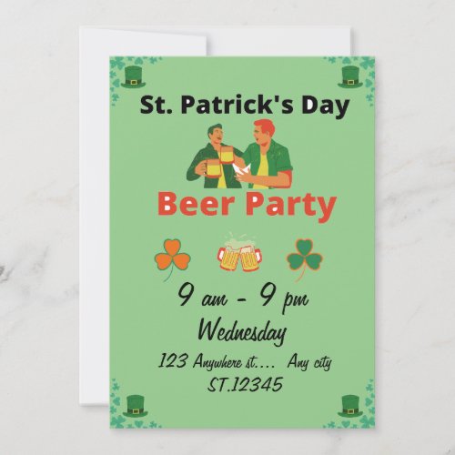 Stpatricks day party invitation