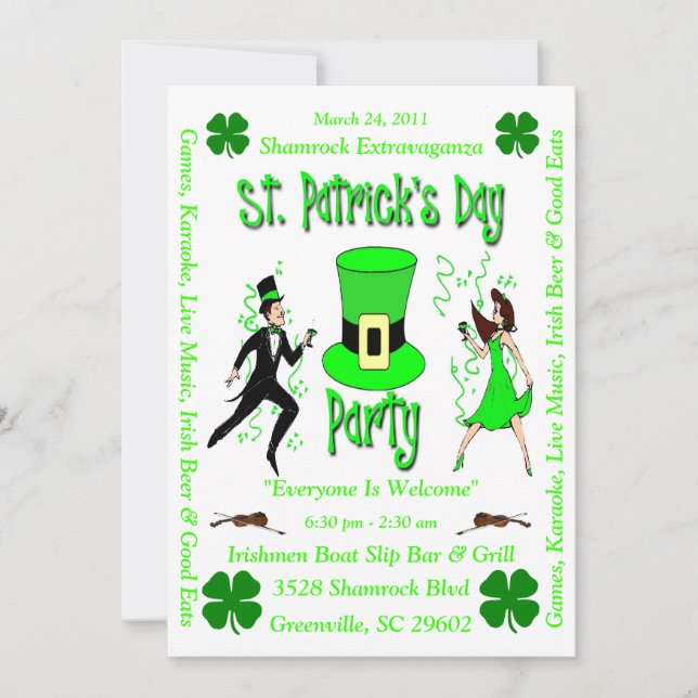 St. Patrick's Day Party Invitation (Front)