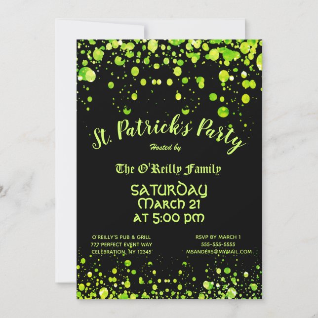 St Patrick's Day Party Invitation (Front)