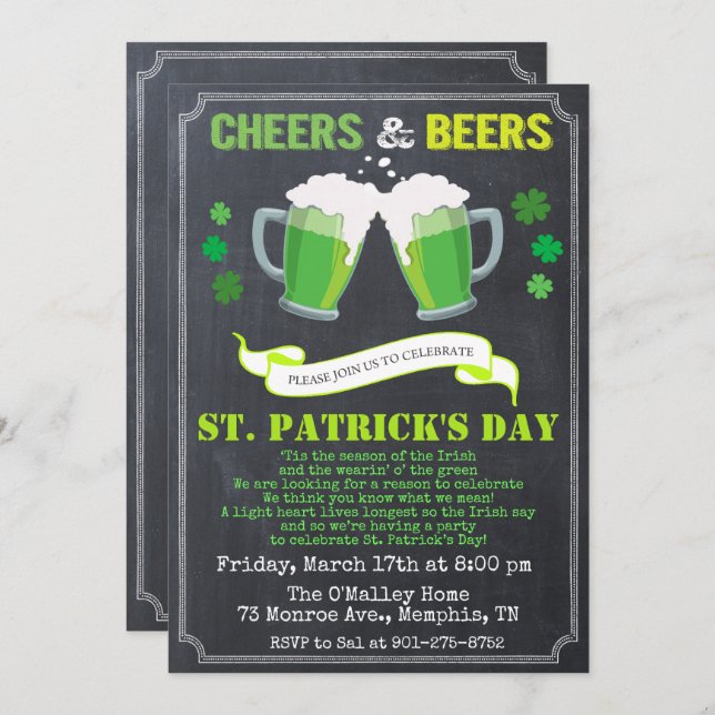 St. Patrick's Day Party Invitation (Front/Back)