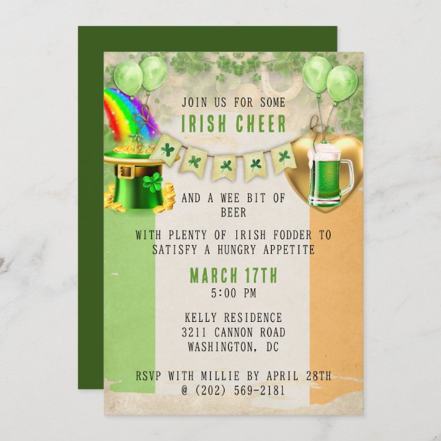St. Patrick's Day Party Invitation (Front/Back)