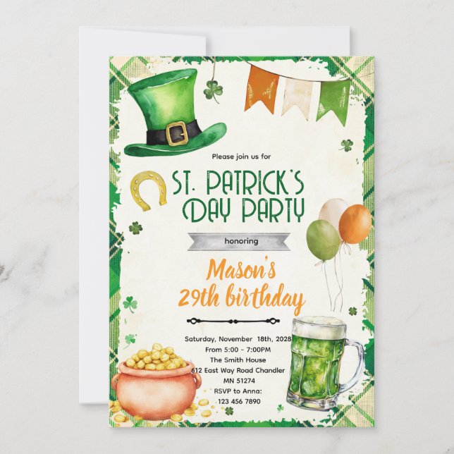 St. Patrick's Day Party Invitation (Front)