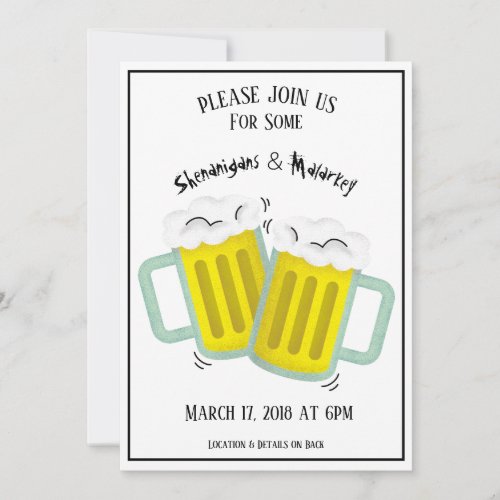 St Patricks Day Party Invitation Beers Graphics