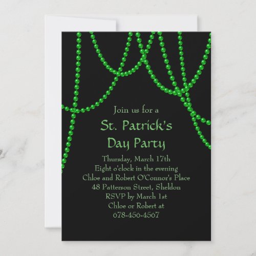 St Patricks Day Party Invitation _ black