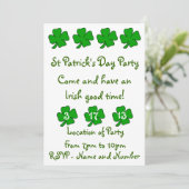 St Patrick's Day Party Invitation Customizable (Standing Front)