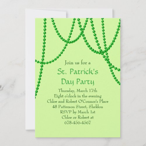 St Patricks Day Party Invitation _ green