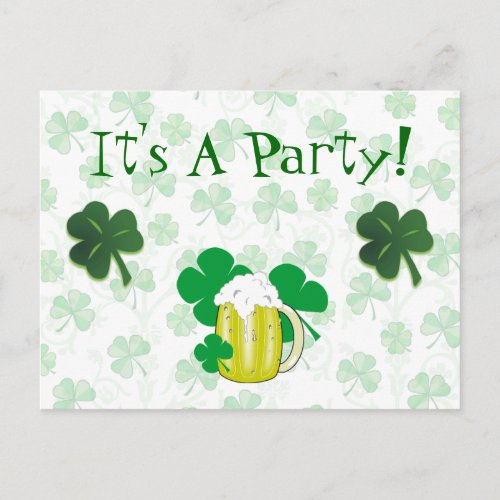 St Patricks Day Party Invitation Postcard