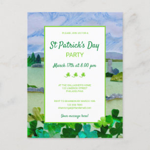 St Patrick's Day Party Invitation Postcard