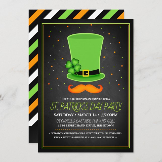 St. Patrick's Day Party Invitations (Front/Back)