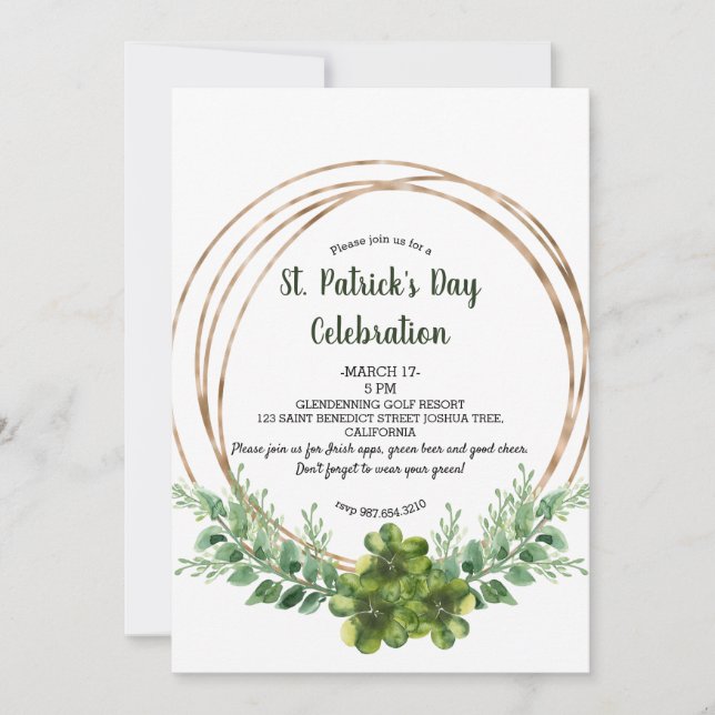 St. Patrick's Day Party Invite - Postcard - (Front)