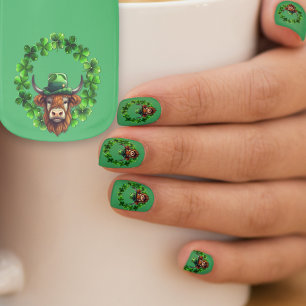 St. Patricks Day Party Irish Bull Minx Nail Art