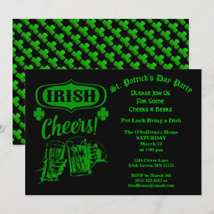 St Patrick's Day Party Irish Cheers Pot Luck Invitation