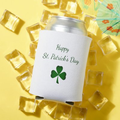 St. Patrick's Day Party Irish Green Shamrock  Can Cooler