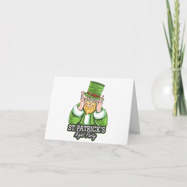  St Patrick's Day Party Letterpress Thank You Card (Front)