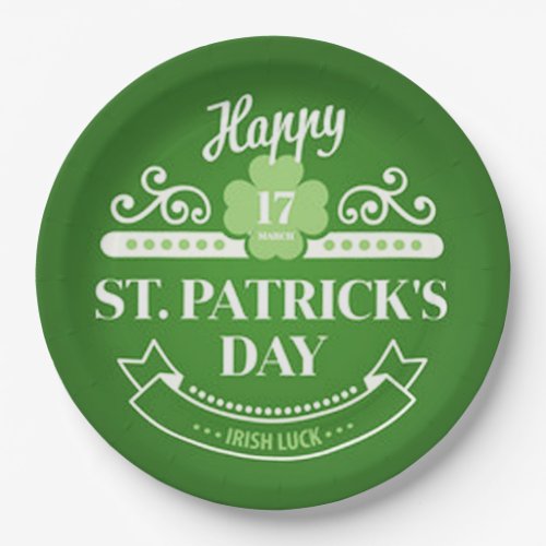 St Patricks Day Party Paper Plate