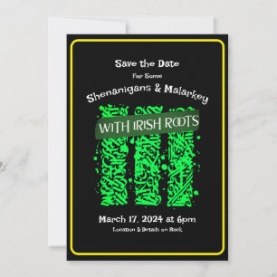 St. Patrick's Day Party Save The Date Irish Roots Invitation