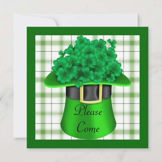 St. Patricks Day Party Shamarock Invitations (Front)